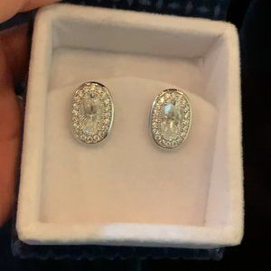 Large new Moissanite G color,VVS Oval stud earrings 9kt white gold Diamond Sub